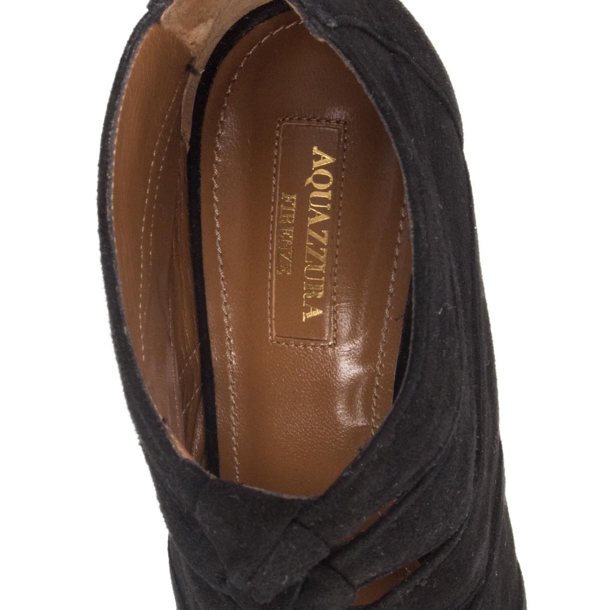 AQUAZZURA - Bottines NASIBA en daim noir 38 Pour femmes en vente
