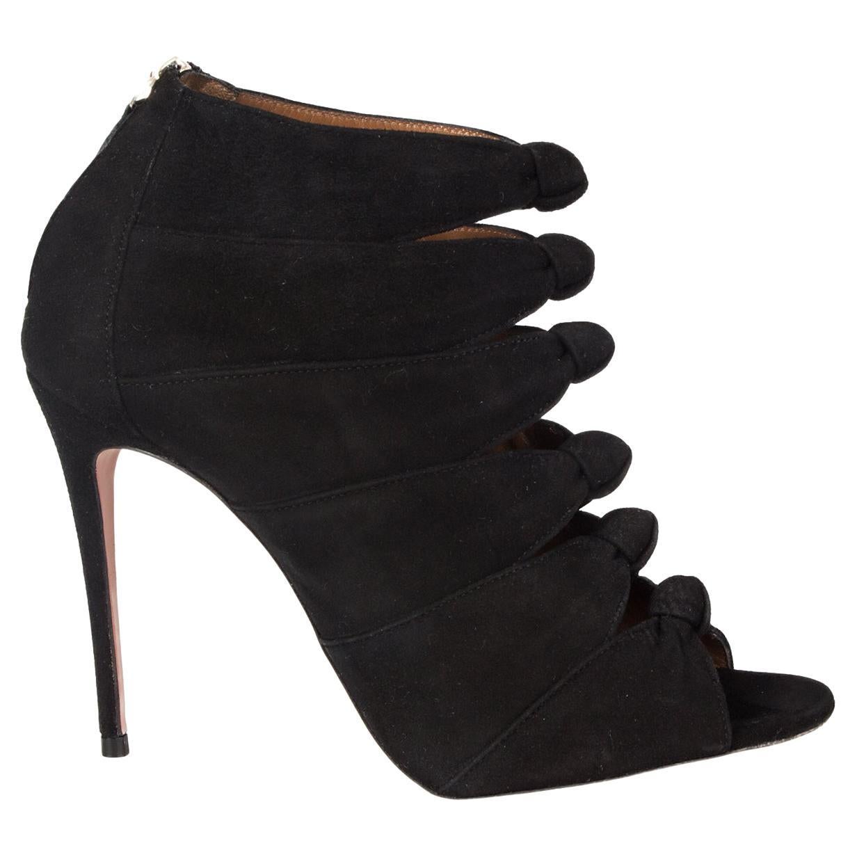 AQUAZZURA - Bottines NASIBA en daim noir 38