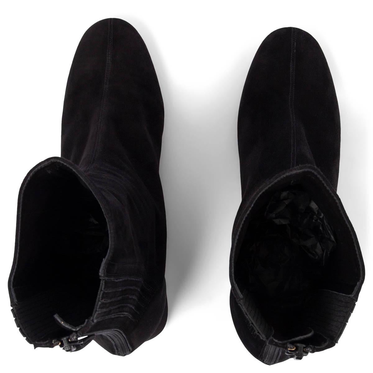Women's AQUAZZURA black suede SAINT HONORE Ankle Boots Shoes 38 For Sale