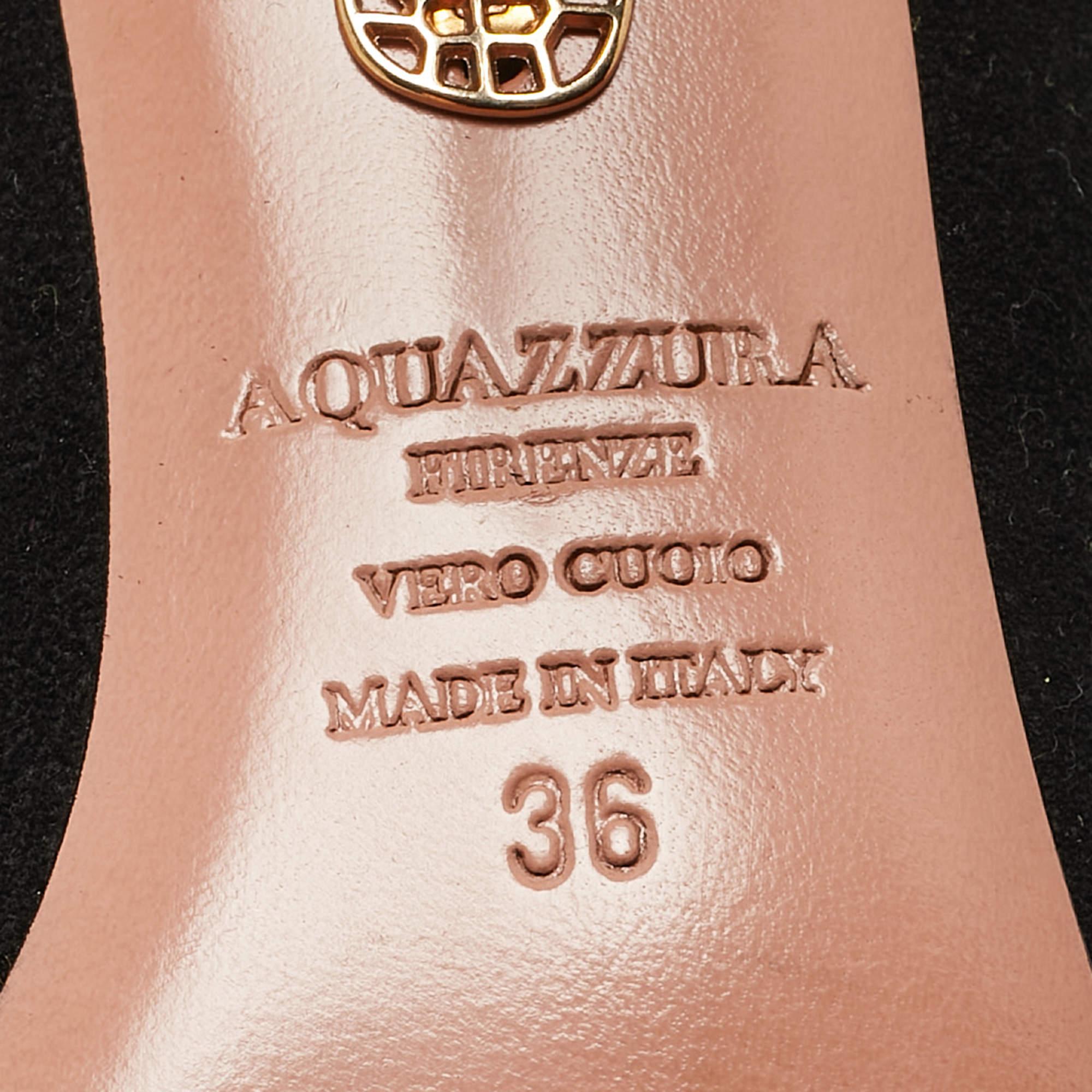 Aquazzura Black Suede Sasha Fringed Ankle Booties Size 36 For Sale 4