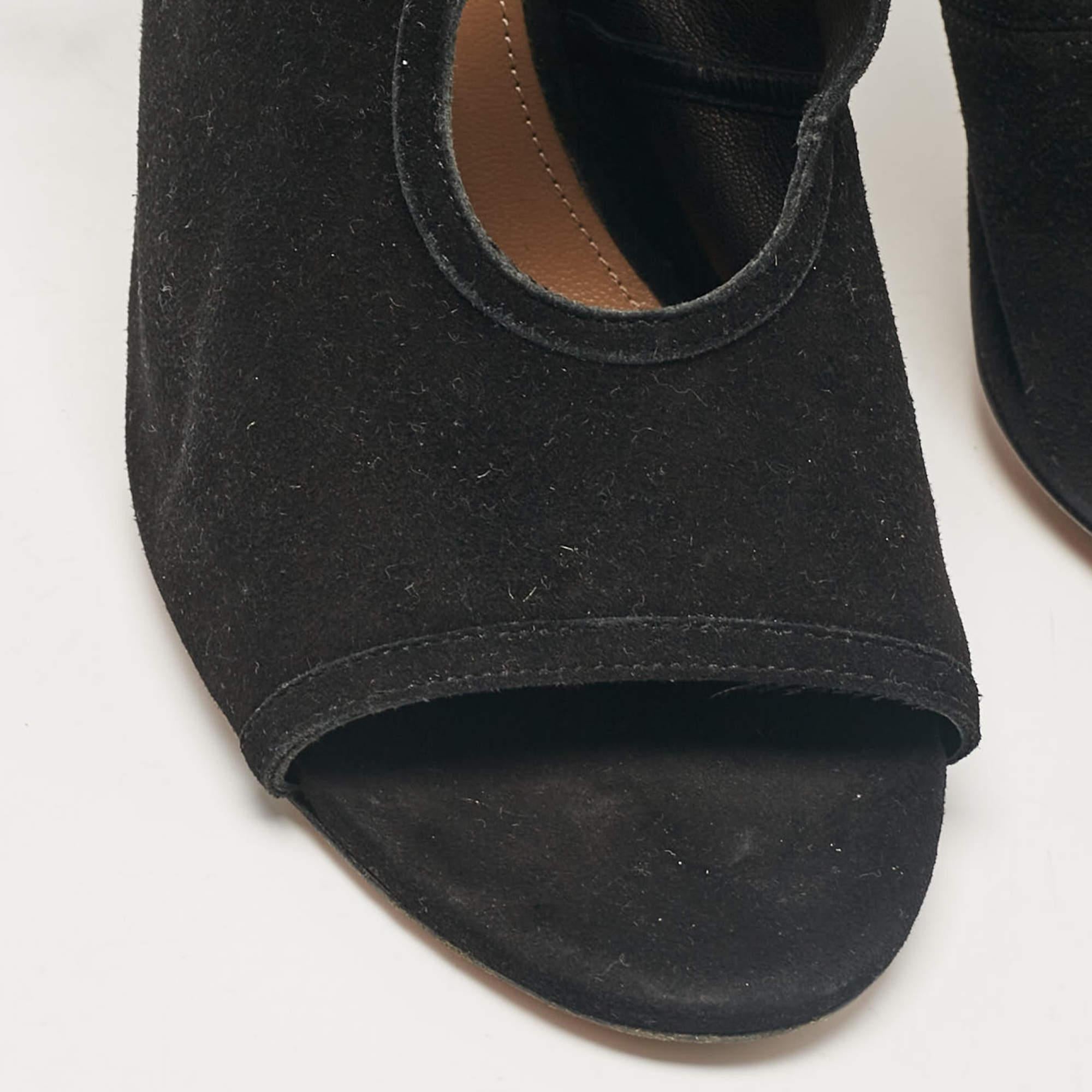 Aquazzura Sandalias con correa al tobillo de ante negro Sexy Thing Talla 39 en venta 2