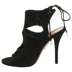 Aquazzura Sandali Sexy Thing in camoscio nero taglia 37