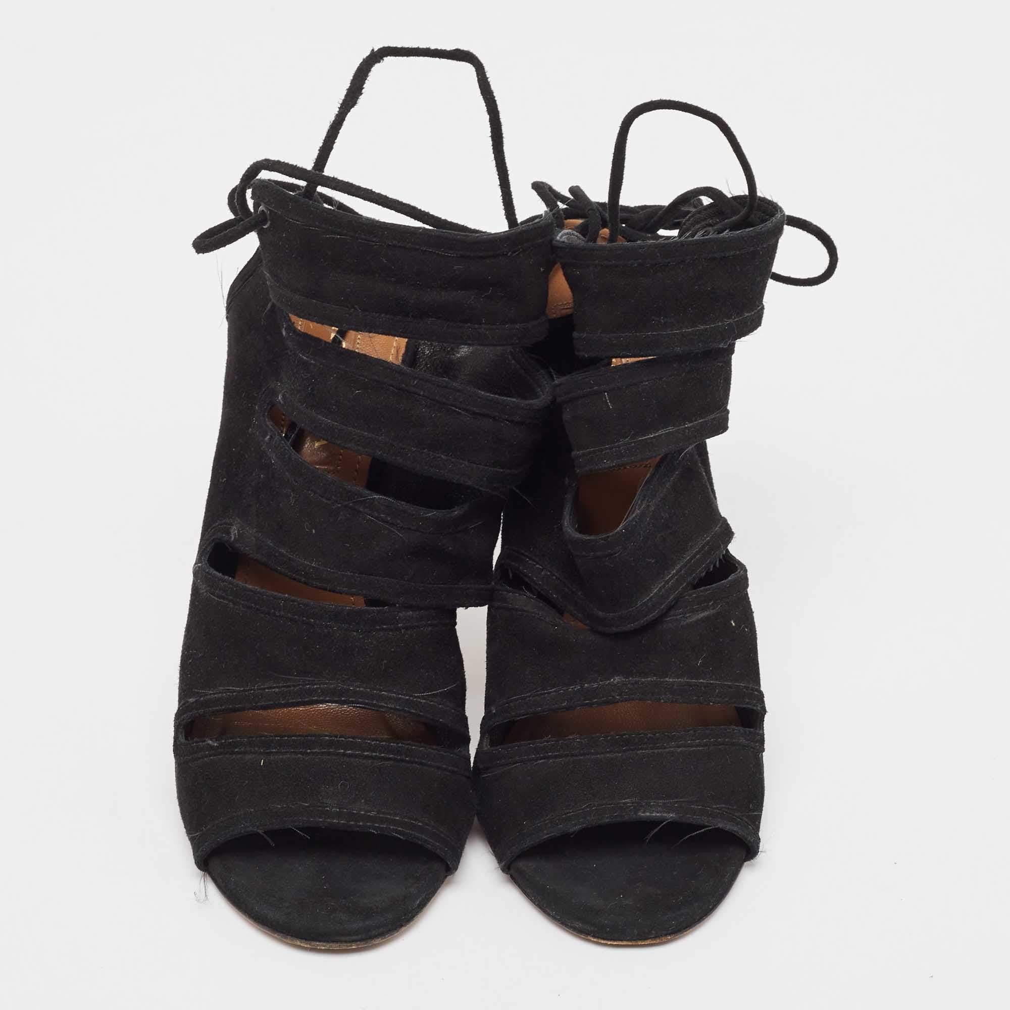 Sandalias Sloane de ante negro Aquazzura talla 36 Negro en venta