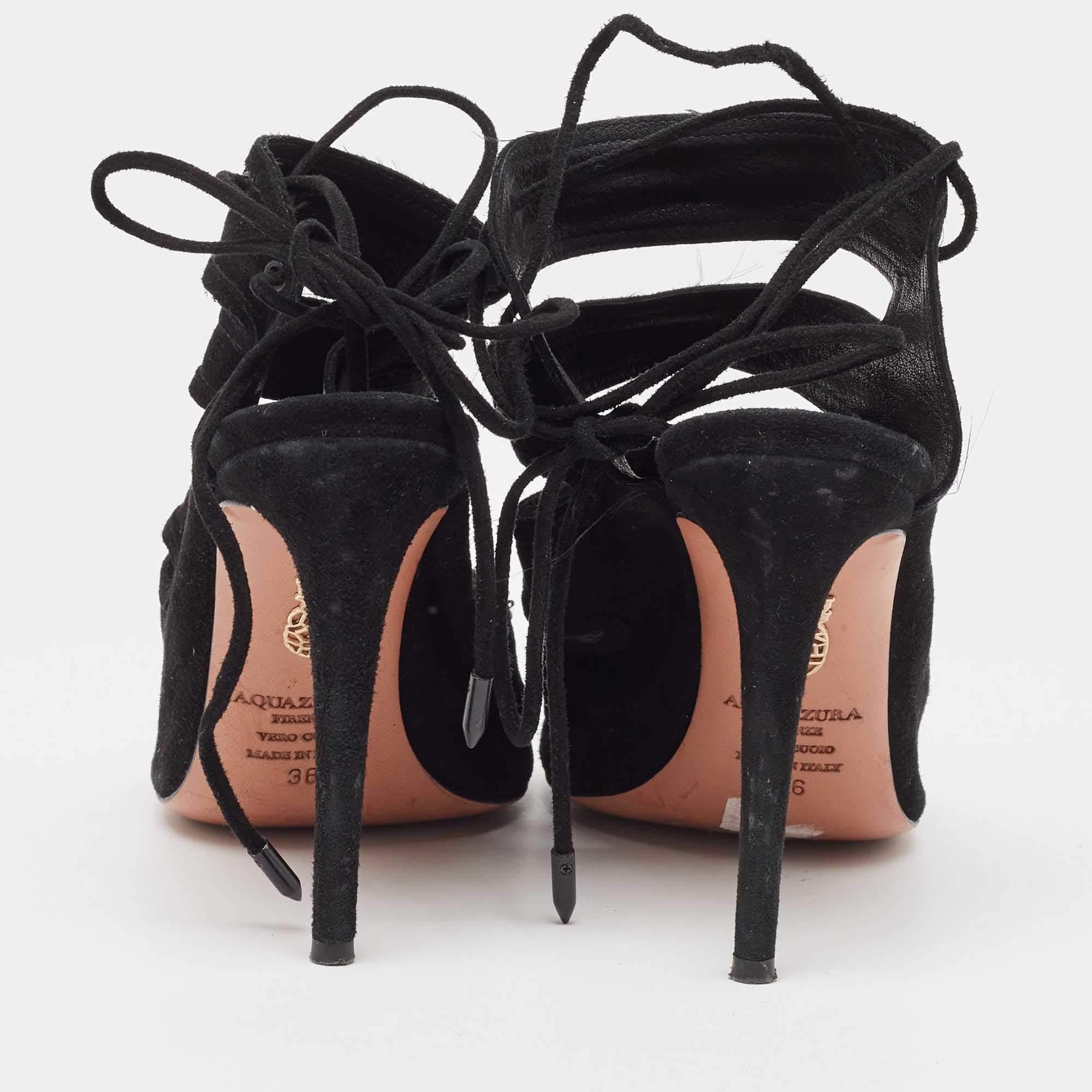 De las mujeres Sandalias Sloane de ante negro Aquazzura talla 36 en venta