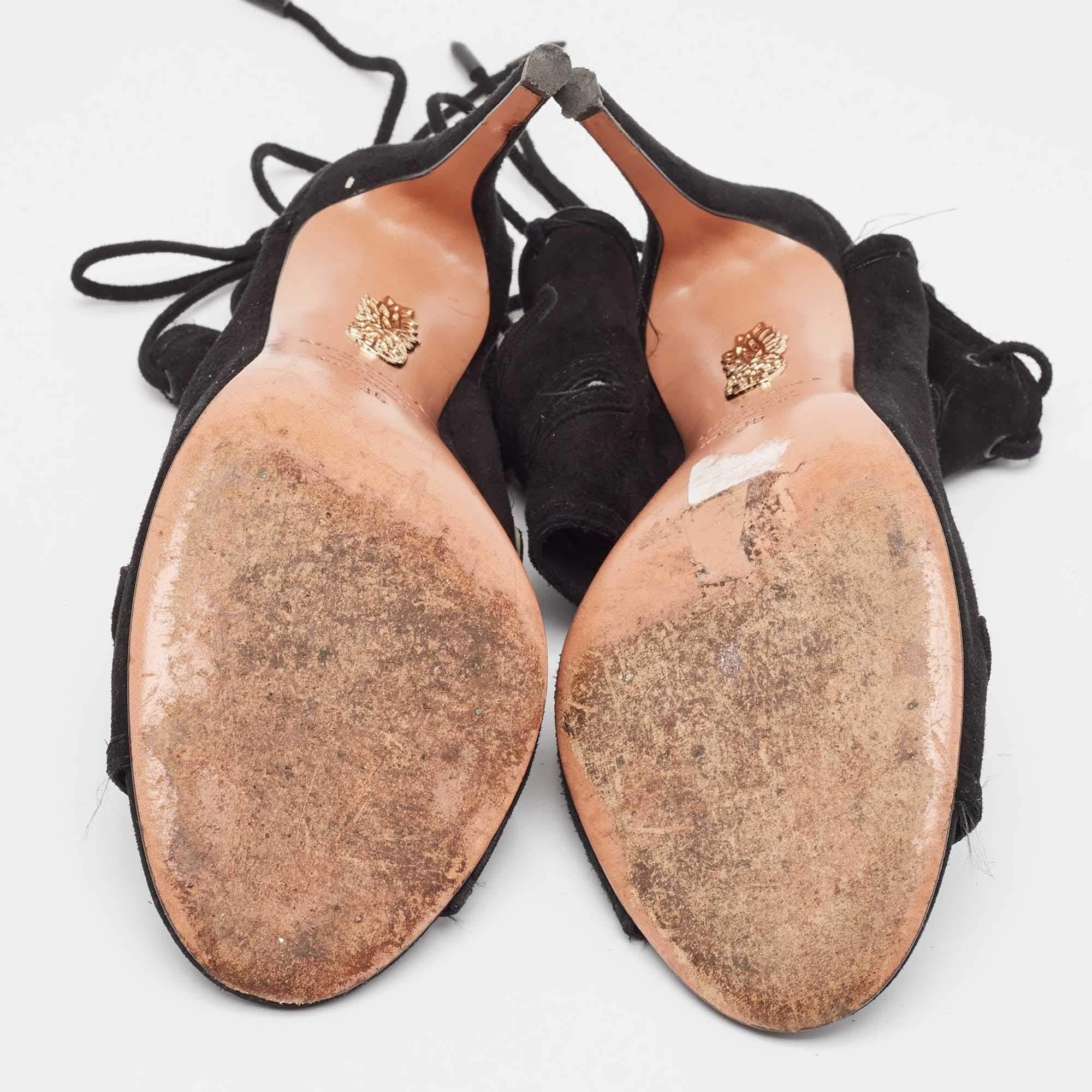 Sandalias Sloane de ante negro Aquazzura talla 36 en venta 1