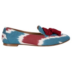 Aquazzura blu e bordeaux LEGEND IKAT Scarpe Mocassini 39.5