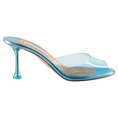 Aquazzura Blue Plexi Heeled Sandals Size IT 38