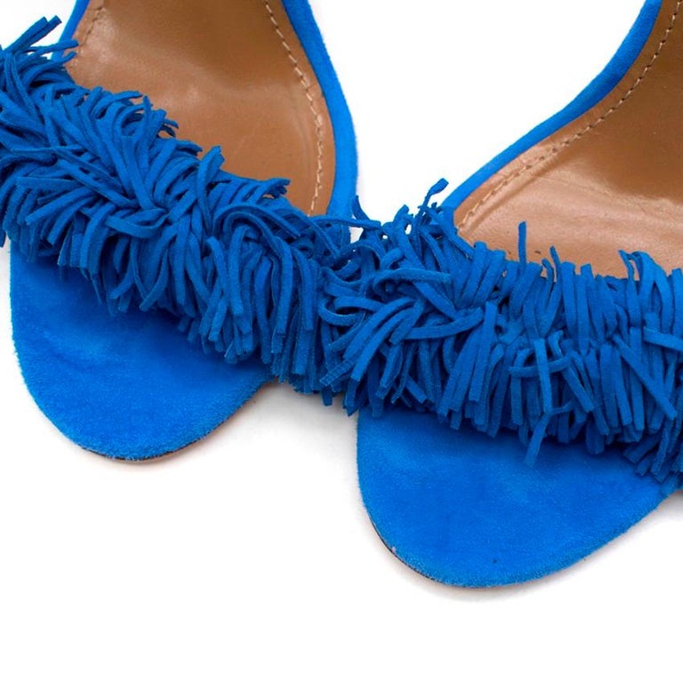 Aquazzura Blue Suede Wild Thing Sandals 39 At 1stdibs Aquazzura Blue Sandals