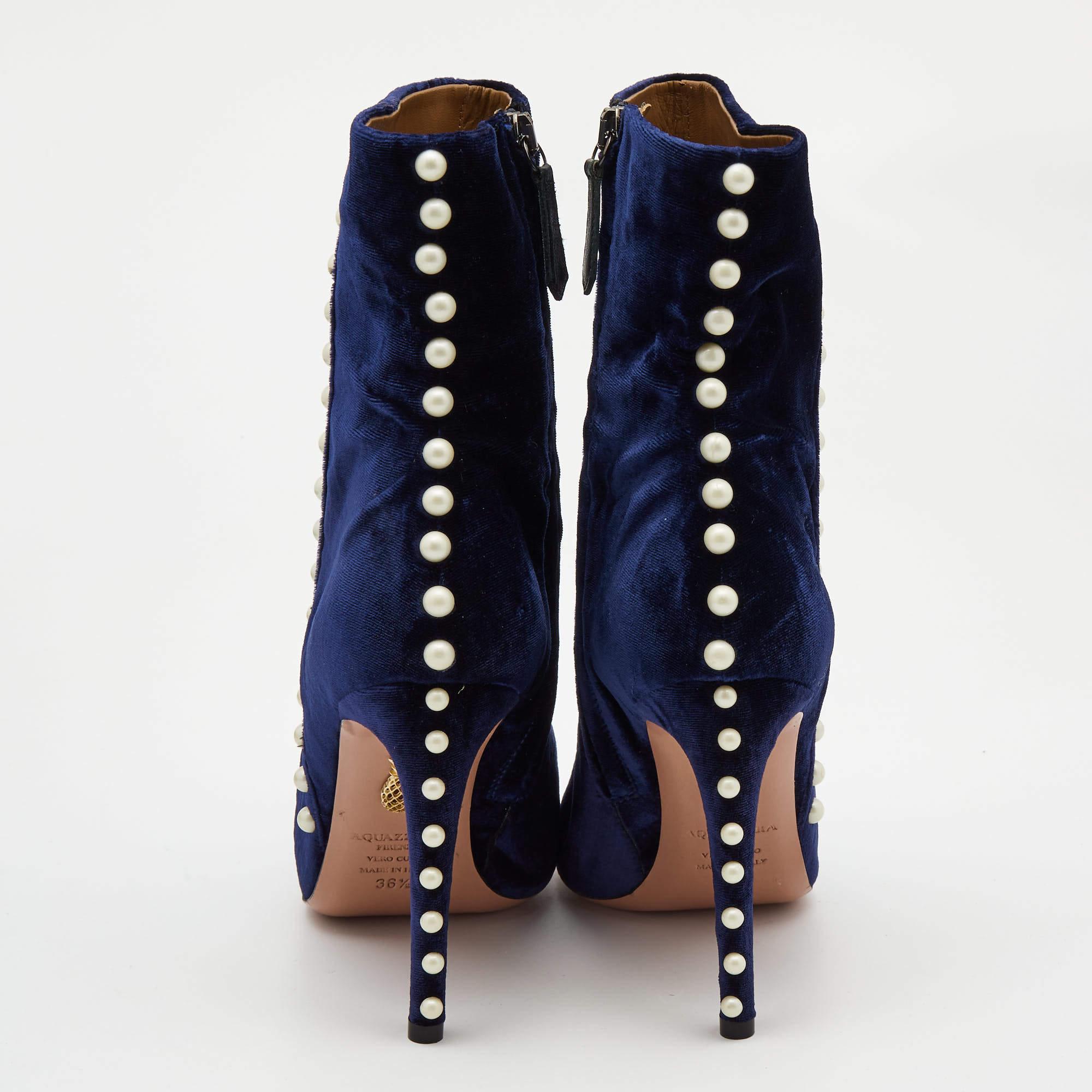 aquazzura boots with pearls