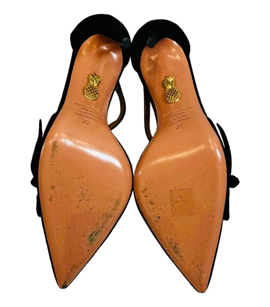 Aquazzura Bow Detailed Suede Heels 1