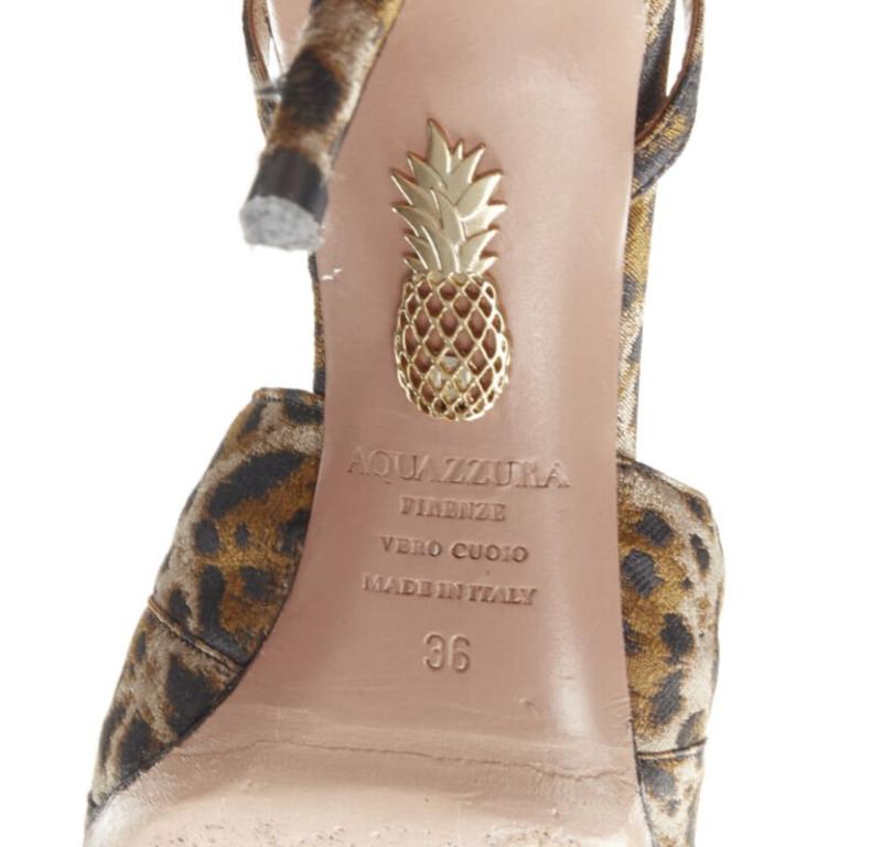 AQUAZZURA marrón leopardo trio lazo correa tobillo puntera tacón alto EU36 en venta 6