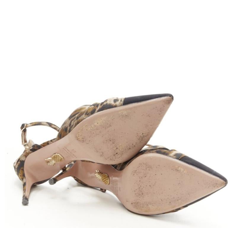 AQUAZZURA marrón leopardo trio lazo correa tobillo puntera tacón alto EU36 en venta 1