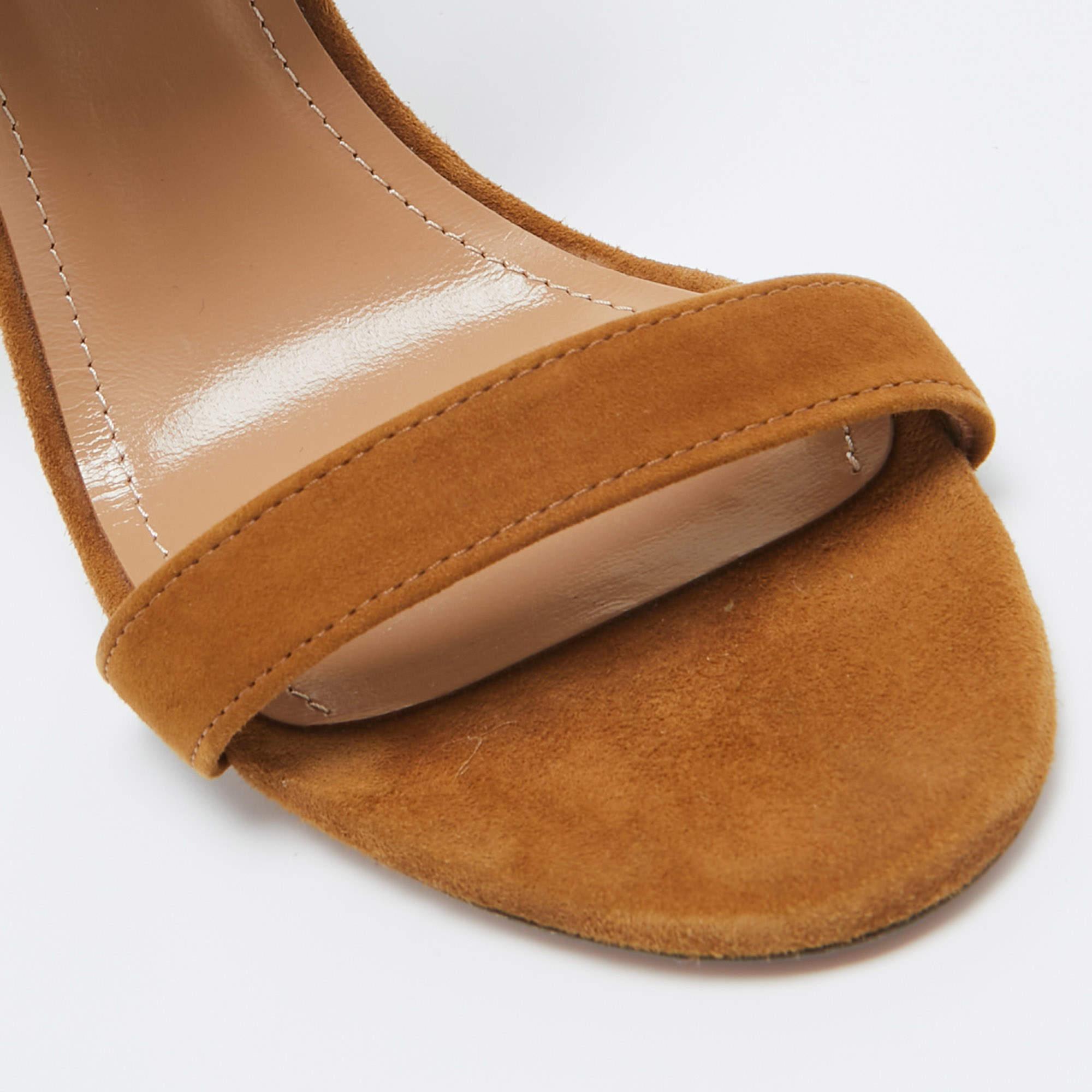 Aquazzura Brown Suede Casablanca Sandals Size 35 3