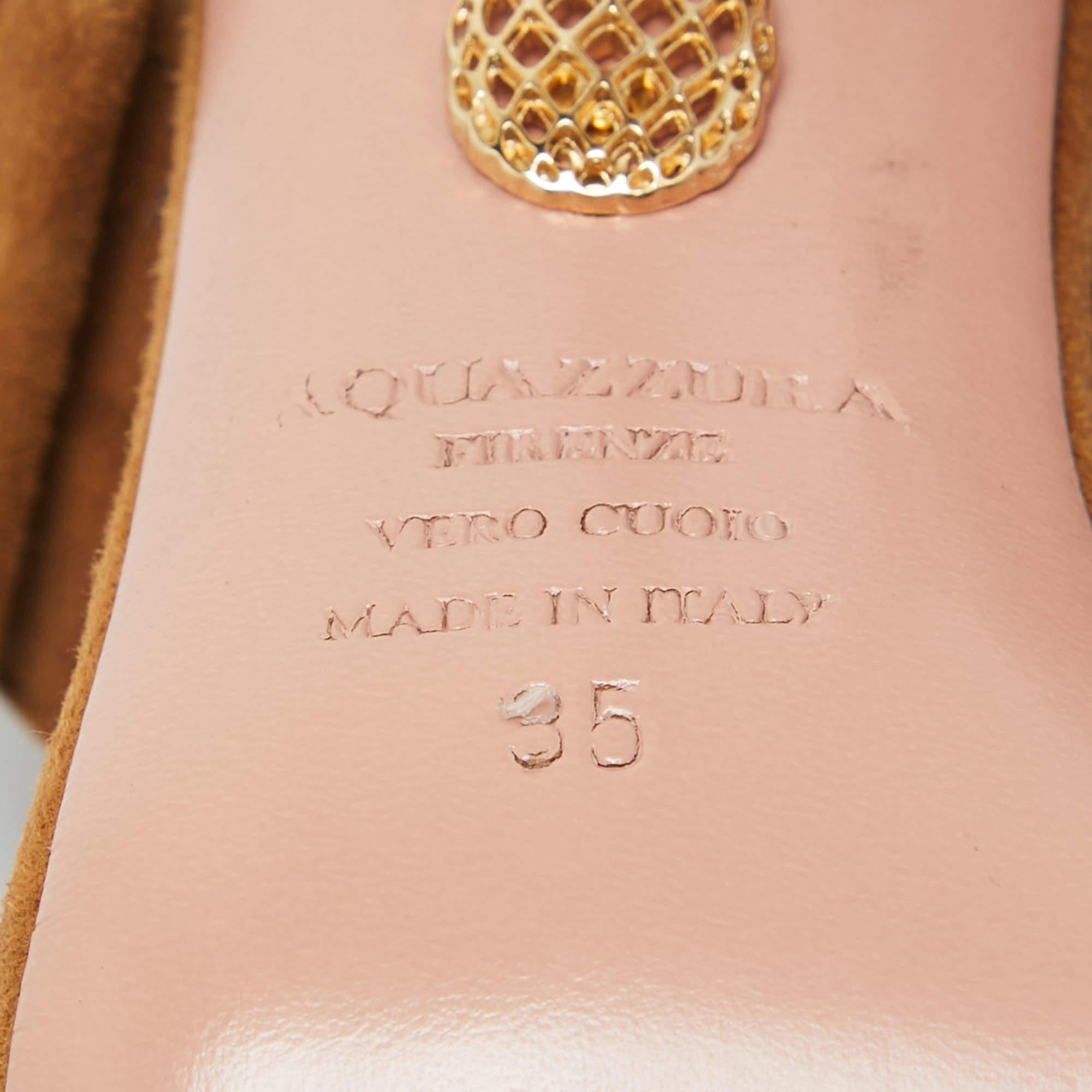 Aquazzura Brown Suede Casablanca Sandals Size 35 4