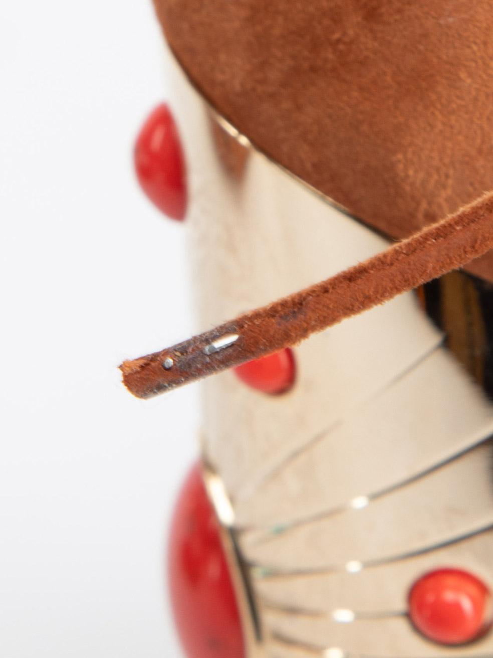 Aquazzura Brown Wildleder verschönert hochhackige Sandalen Größe EU 36 Damen im Angebot