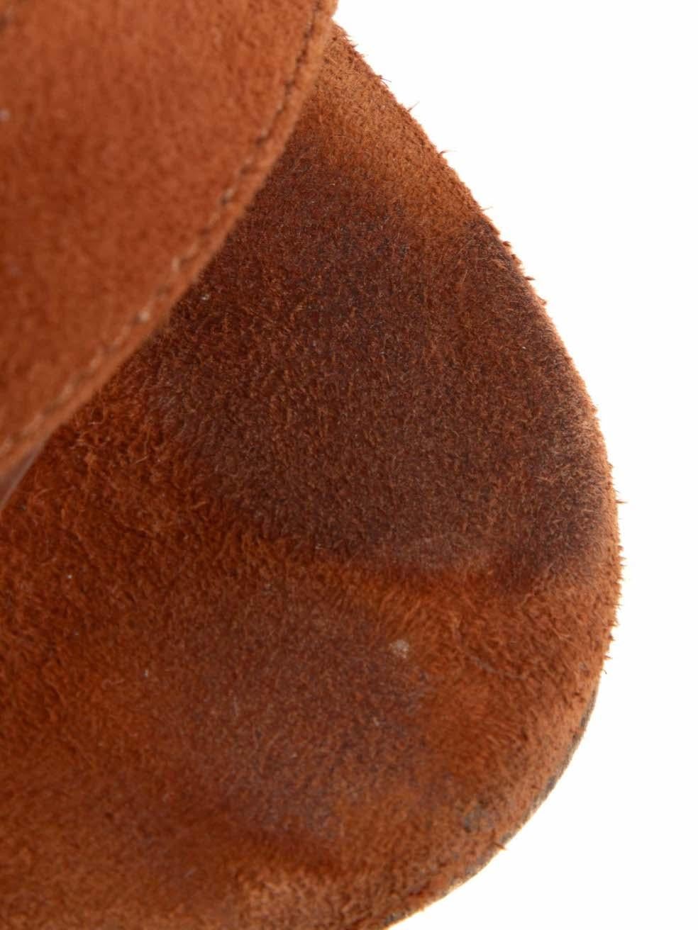 Aquazzura Brown Suede Embellished Heeled Sandals Size EU 36 en vente 2