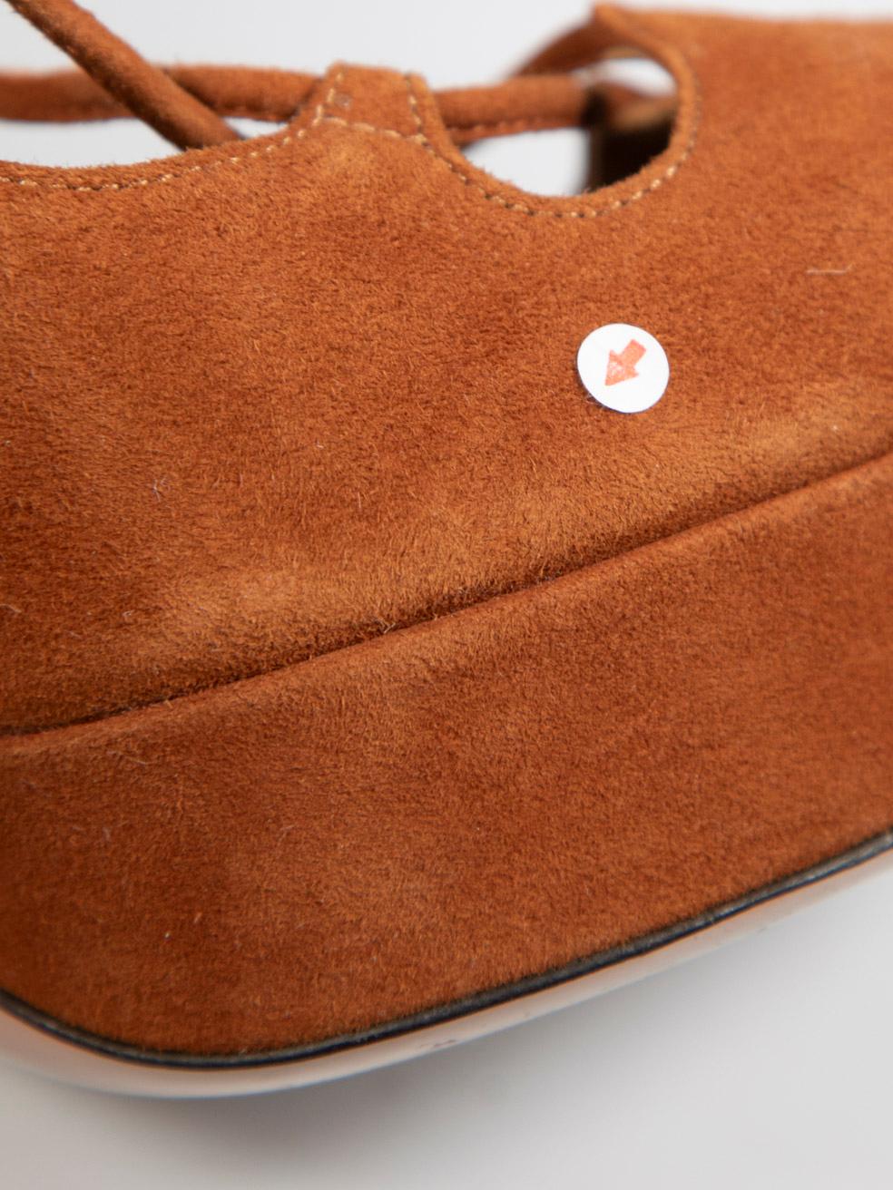 Aquazzura Brown Suede Platform Pumps Size IT 37 For Sale 4