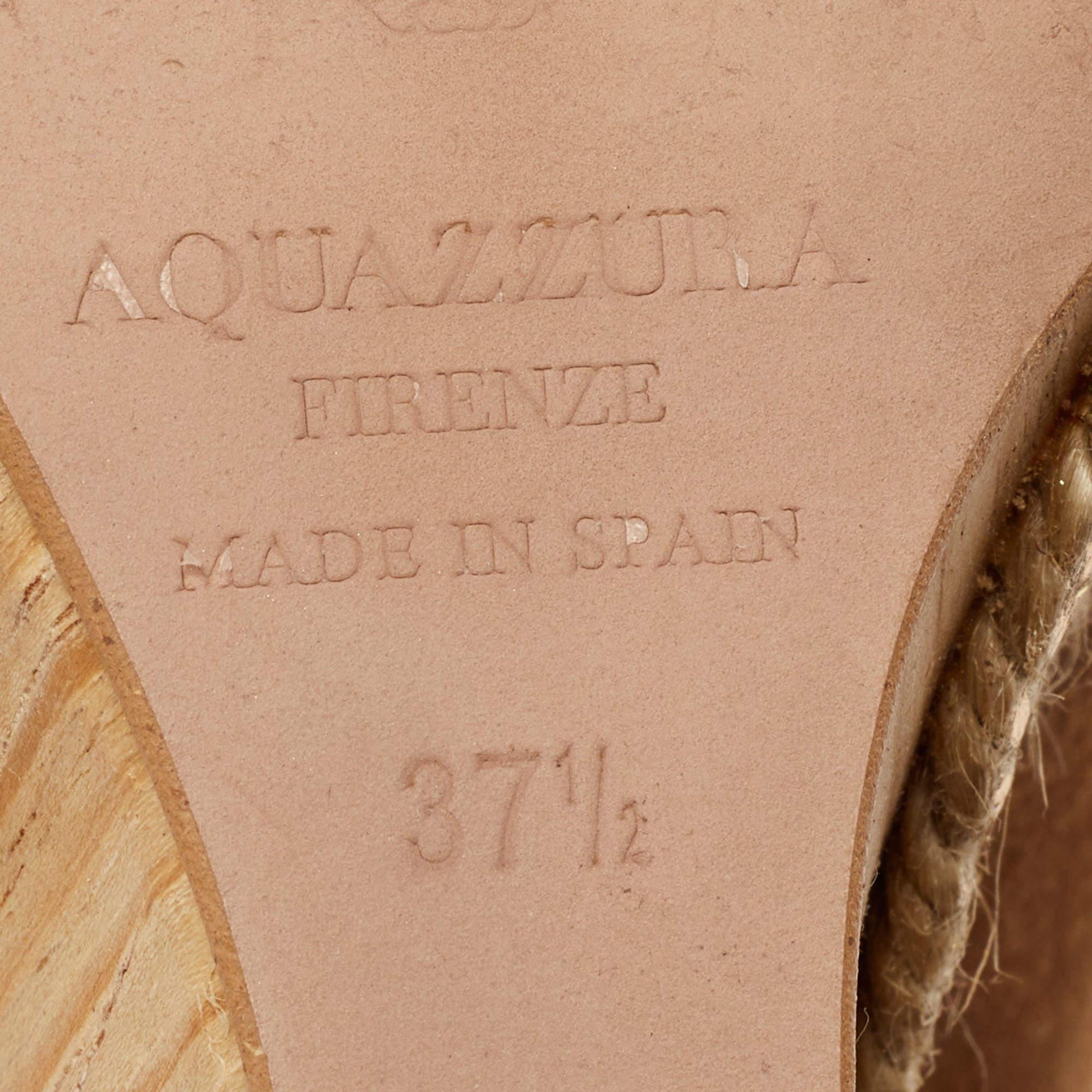Aquazzura Sandalias con cuña en ante marrón Sexy Thing Cutout Talla 37.5 en venta 3