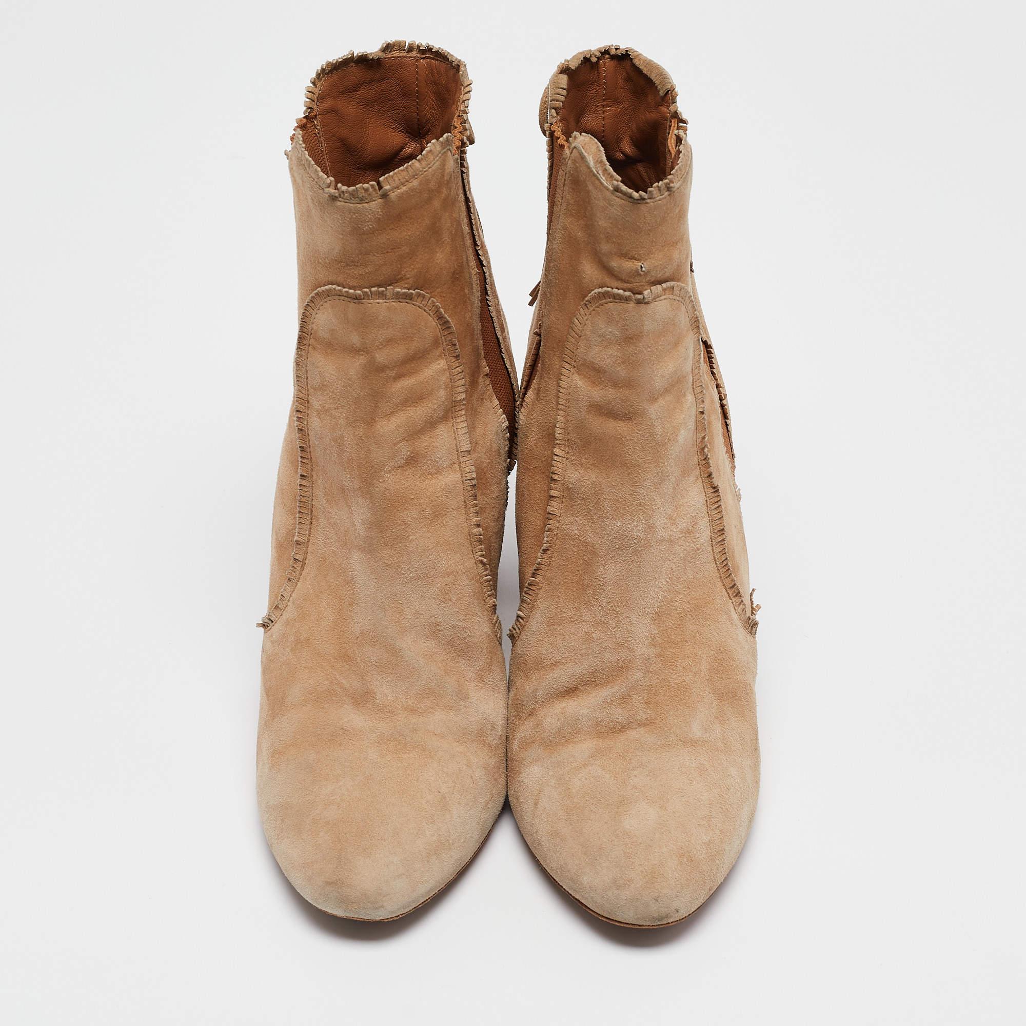 Acentos de borla de ante marrón Aquazzura  Botas talla 39 Marrón en venta