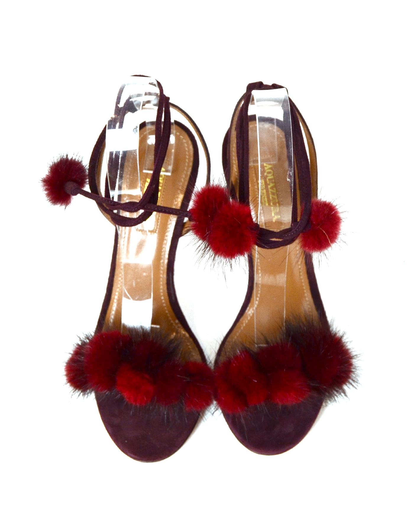 burgundy high heel sandals