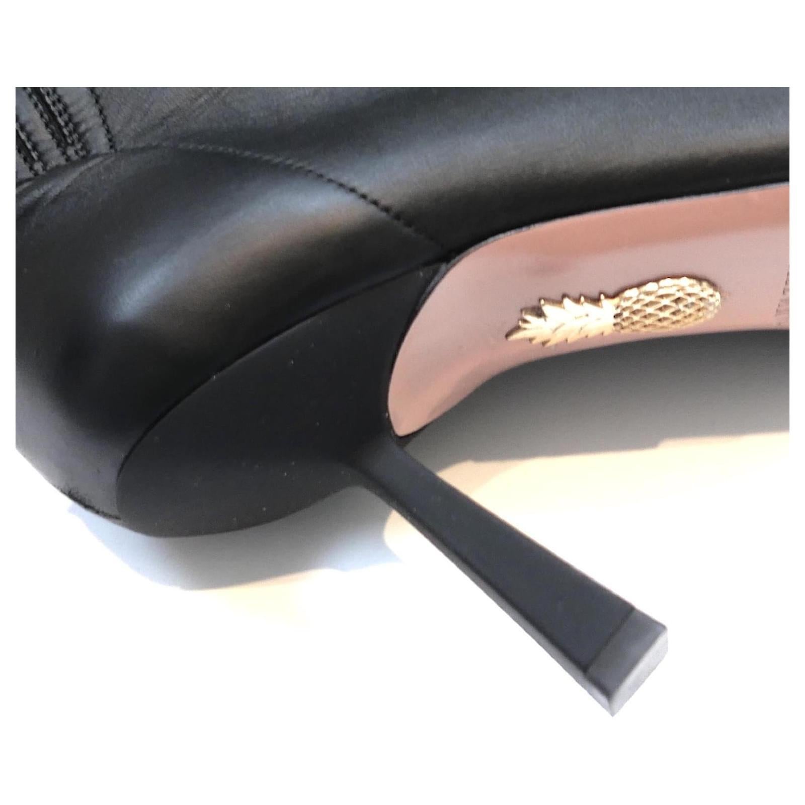 Donna Aquazzura Curzon Bootie 75 Stivaletti Nero in vendita