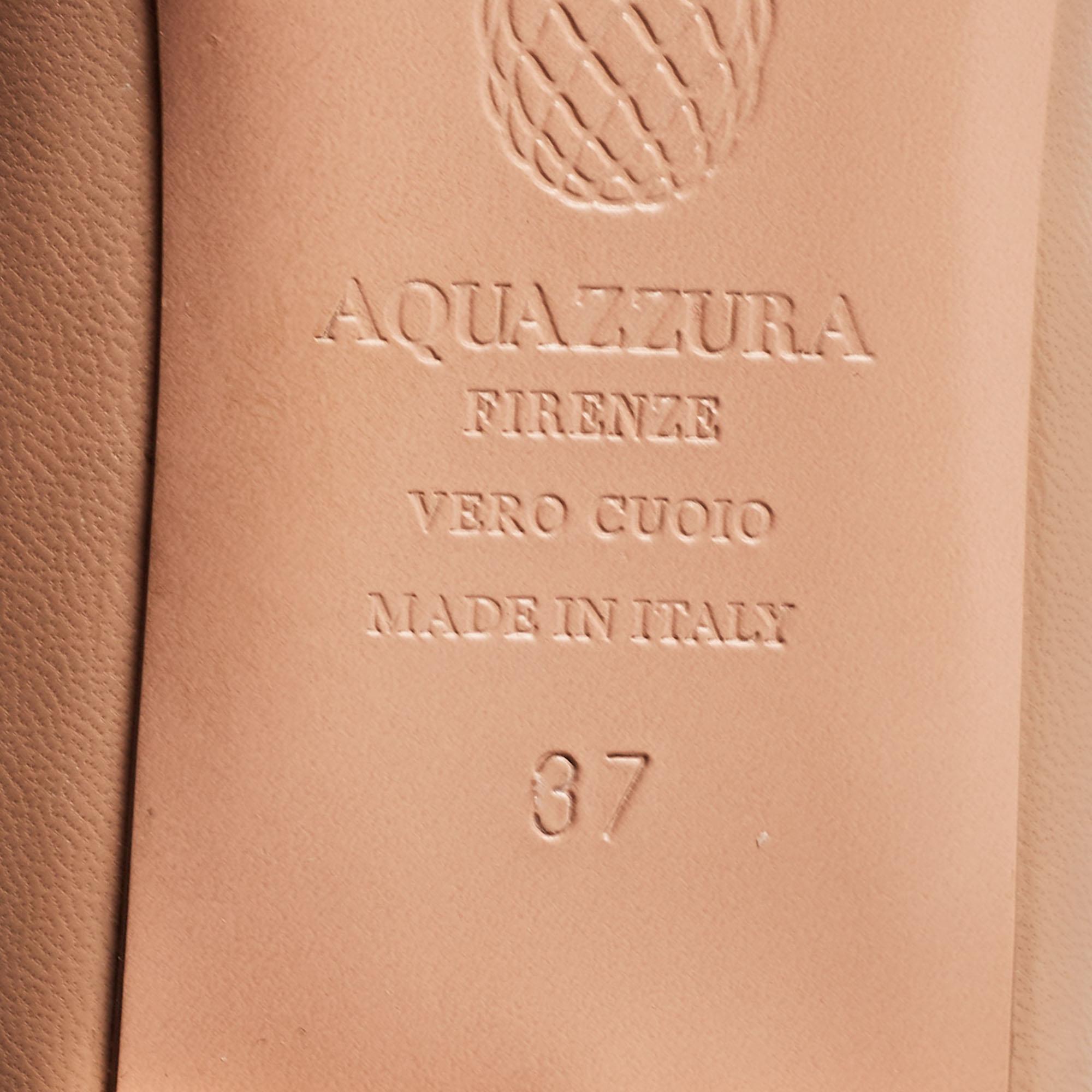 Aquazzura Dusty Pink/Copper Leather Le Parisien Ballet Flats Size 37 For Sale 3