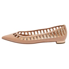 Aquazzura Dusty Pink/Copper Leather Le Parisien Ballet Flats Size 37