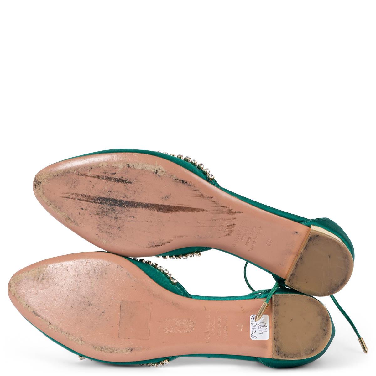 AQUAZZURA vert émeraude ALEXA CRYSTAL LACE-UP Chaussures 40 fit 39 en vente 4
