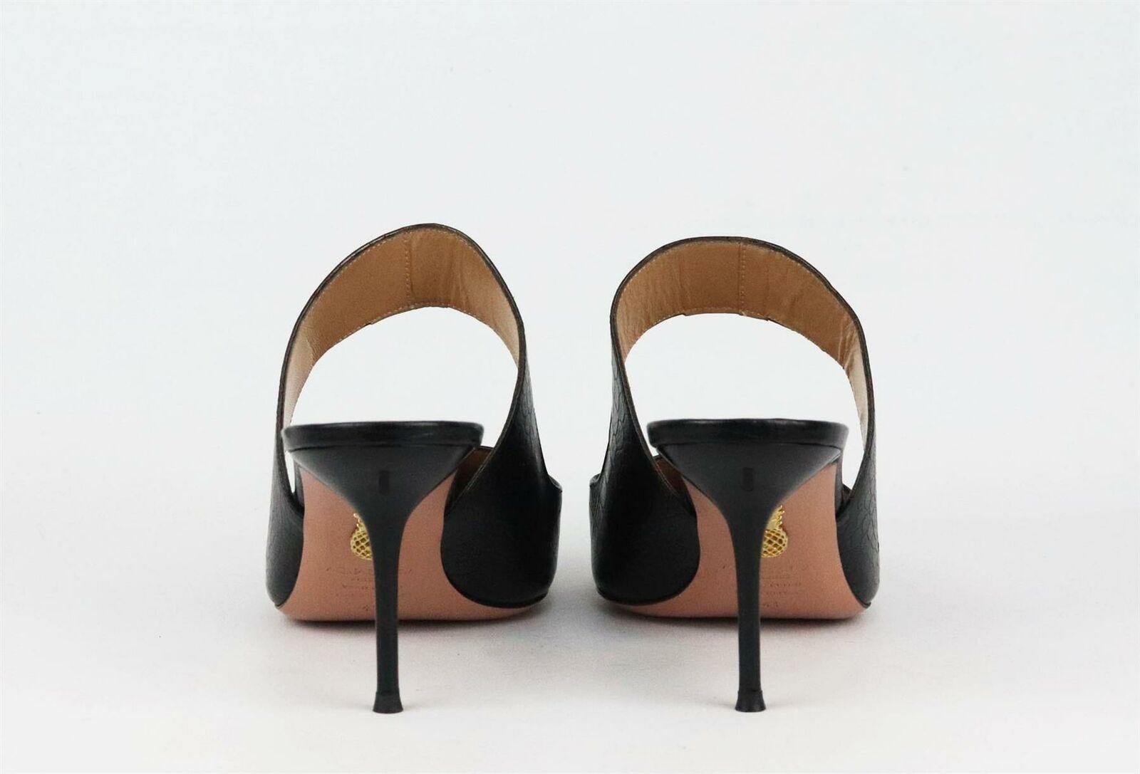 Mules de piel efecto cocodrilo Aquazzura Forever Cutout en Excelente Estado en London, GB