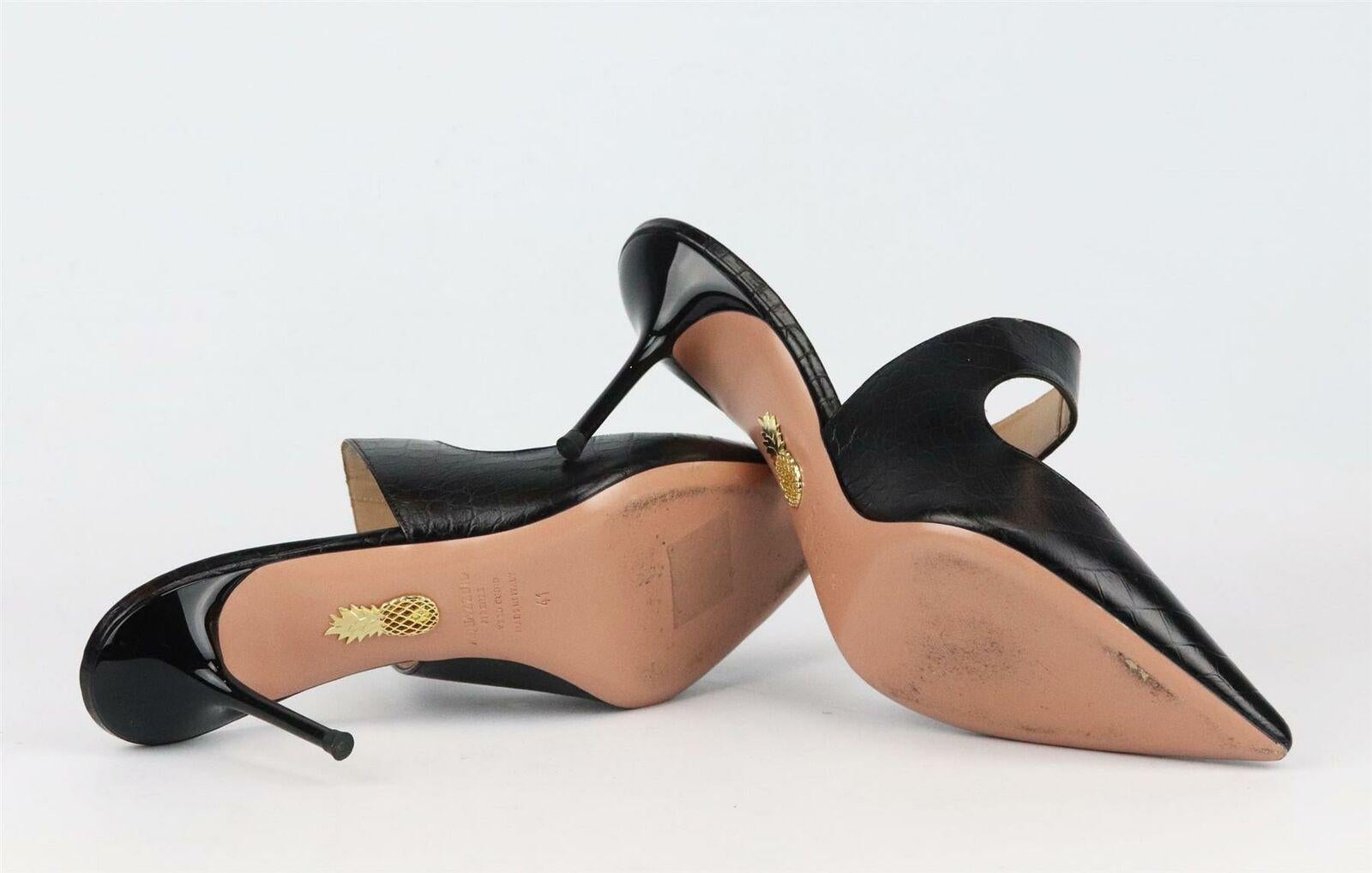 De las mujeres Mules de piel efecto cocodrilo Aquazzura Forever Cutout