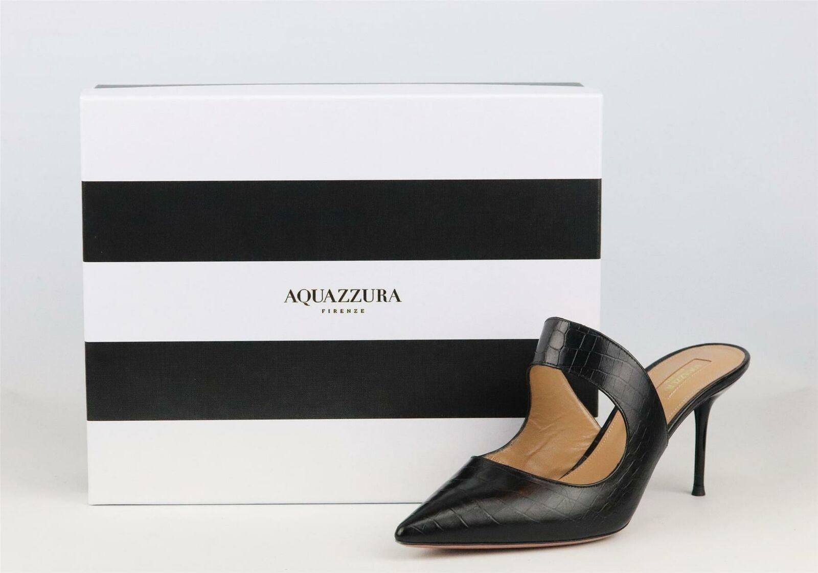 Mules de piel efecto cocodrilo Aquazzura Forever Cutout 2