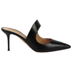 Mules de piel efecto cocodrilo Aquazzura Forever Cutout