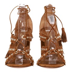 Aquazzura Fringed Suede Sandals