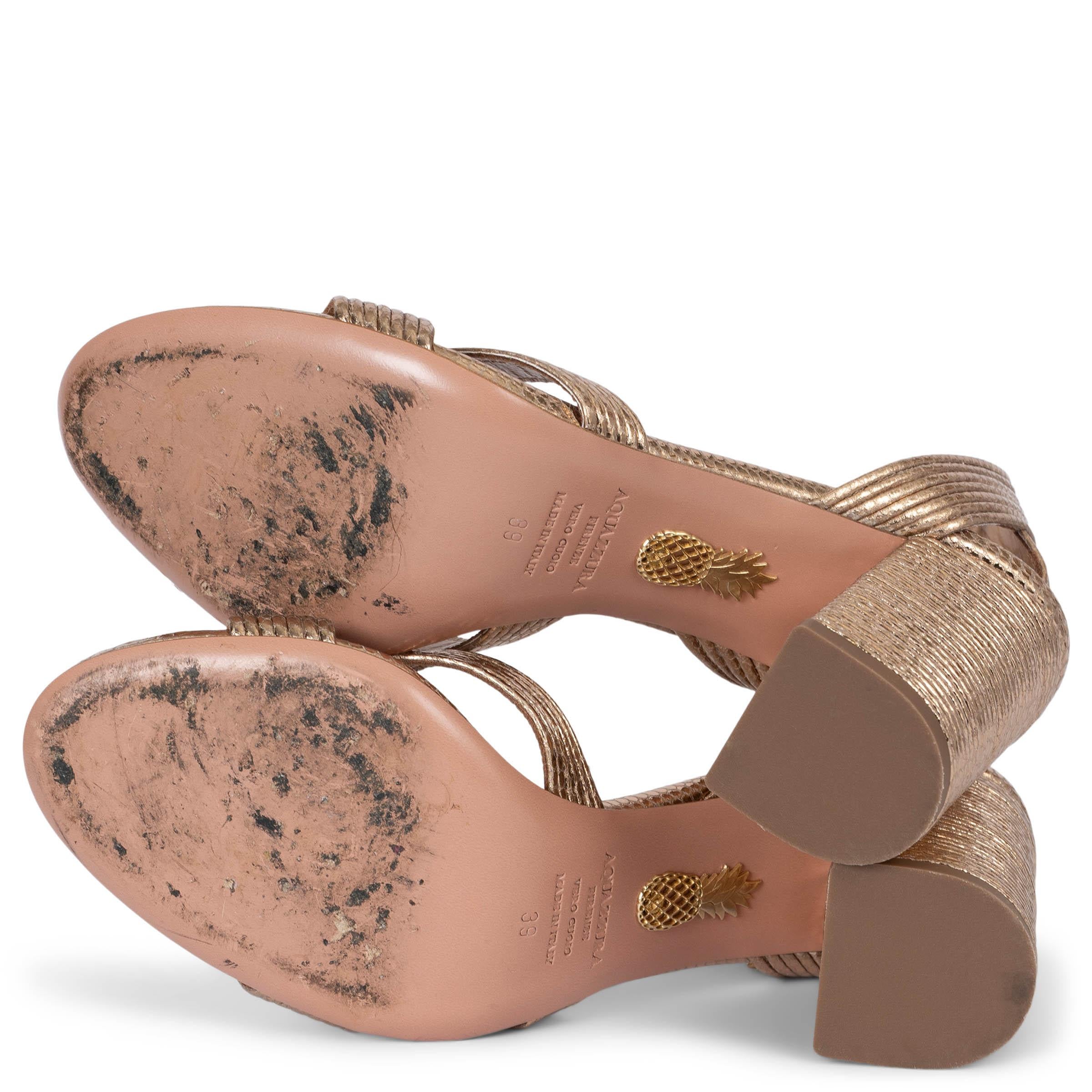 AQUAZZURA piel dorada ARI 85 STRAPPY Sandalias Zapatos 39 en venta 3