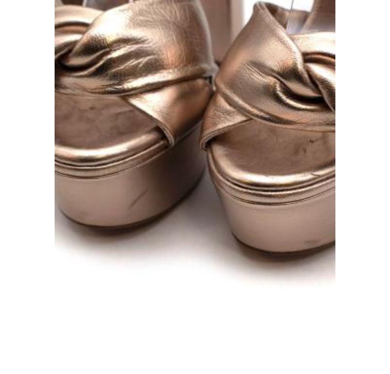 Aquazzura Gold Leather Platform Ollie 140 Heeled Sandals For Sale 4