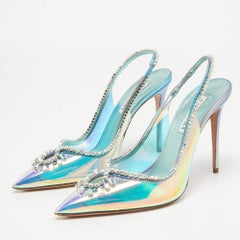 Aquazzura Iridescent PVC and Leather Seduction Pumps Size 40.5