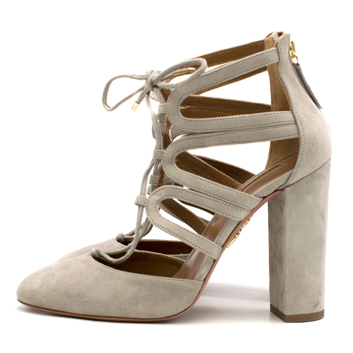 grey suede heels