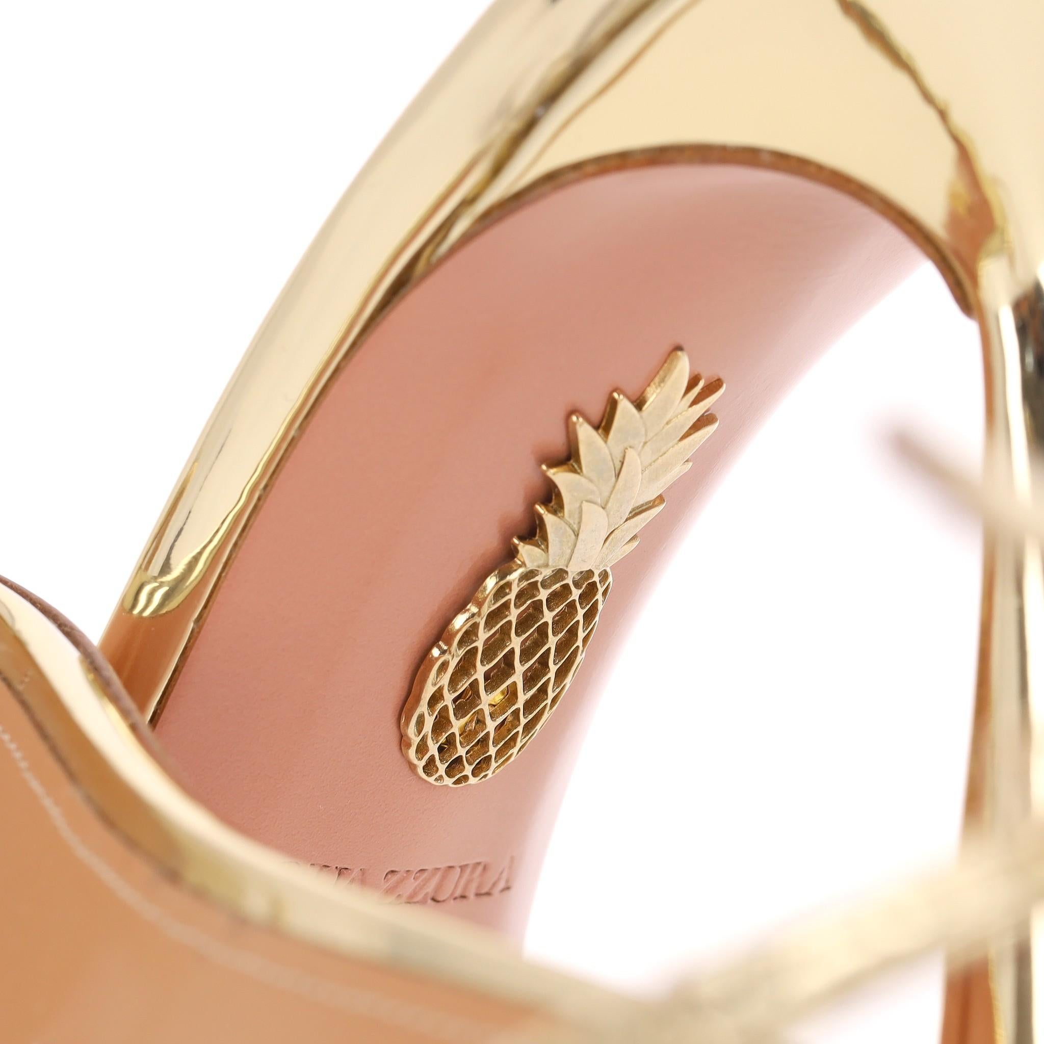 Sandali caldi in pelle metallizzata Aquazzura in vendita 2