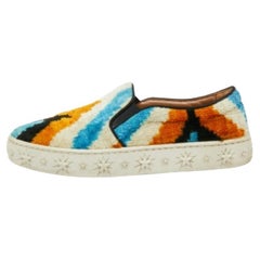 Aquazzura Baskets à glissière en velours multicolore, taille 35,5