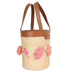 AQUAZZURA natural raffia MAREA SMALL Bucket Bag