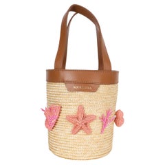 AQUAZZURA natural raffia MAREA SMALL Bucket Bag
