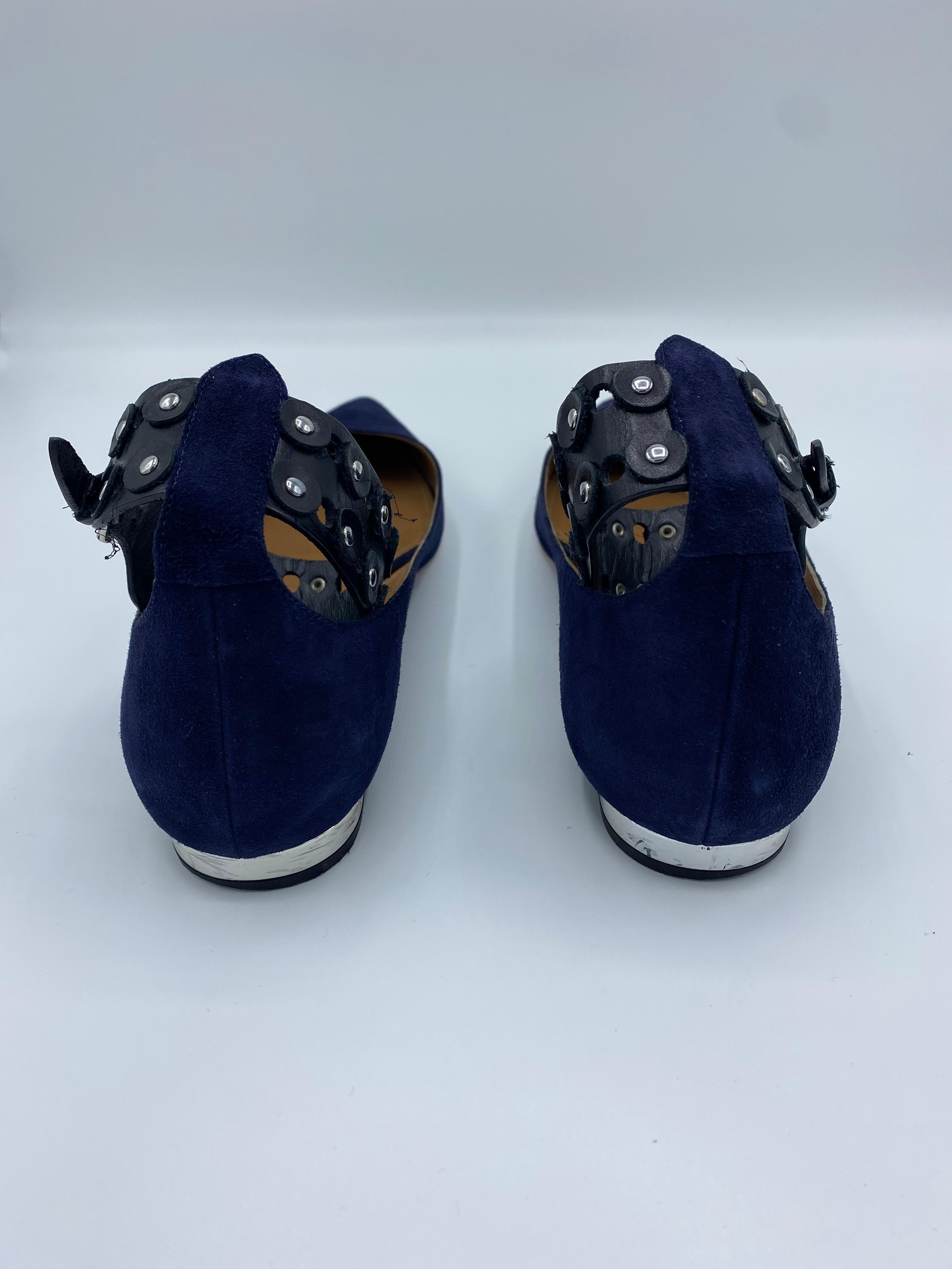 navy suede flats