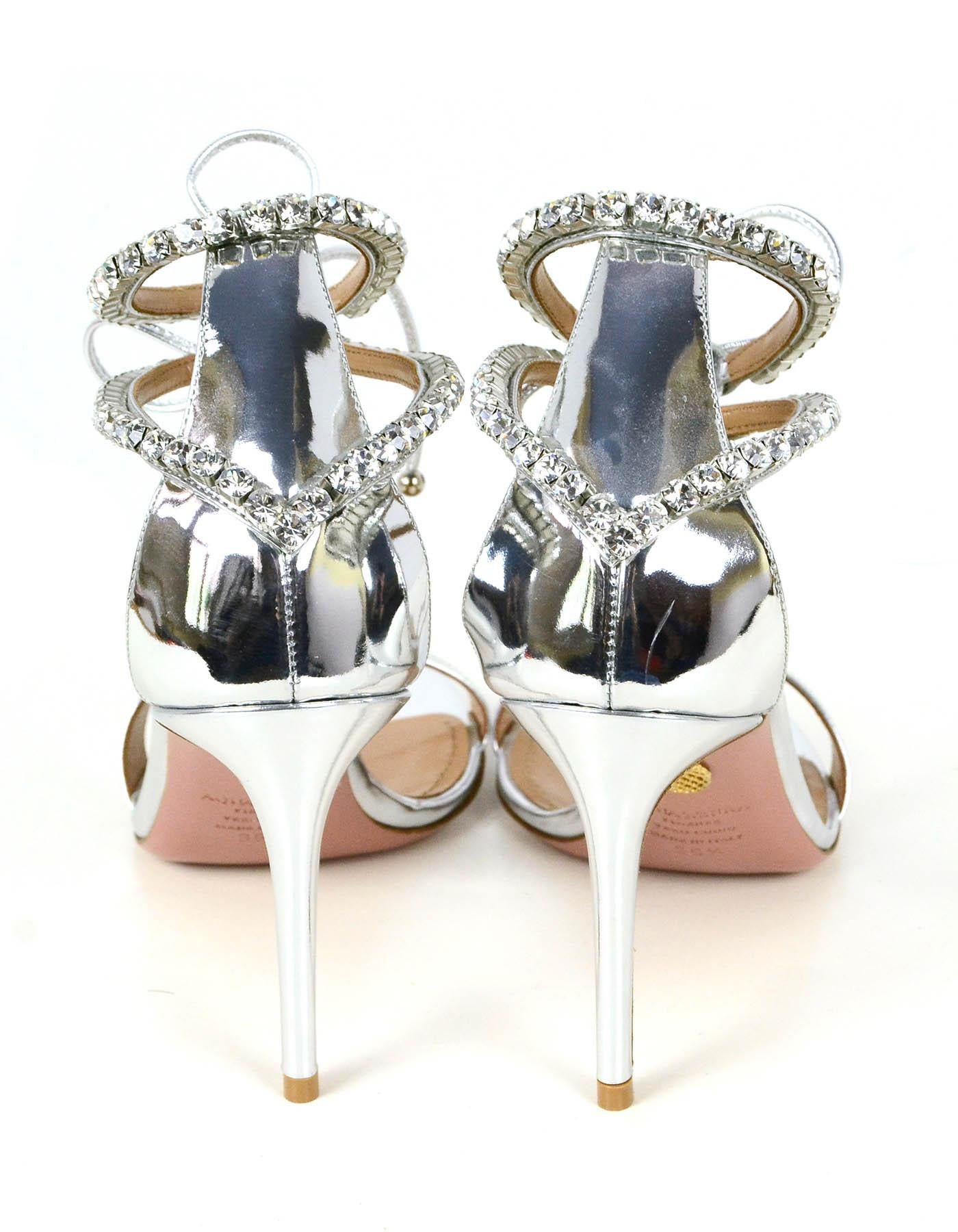 aquazzura silver heels