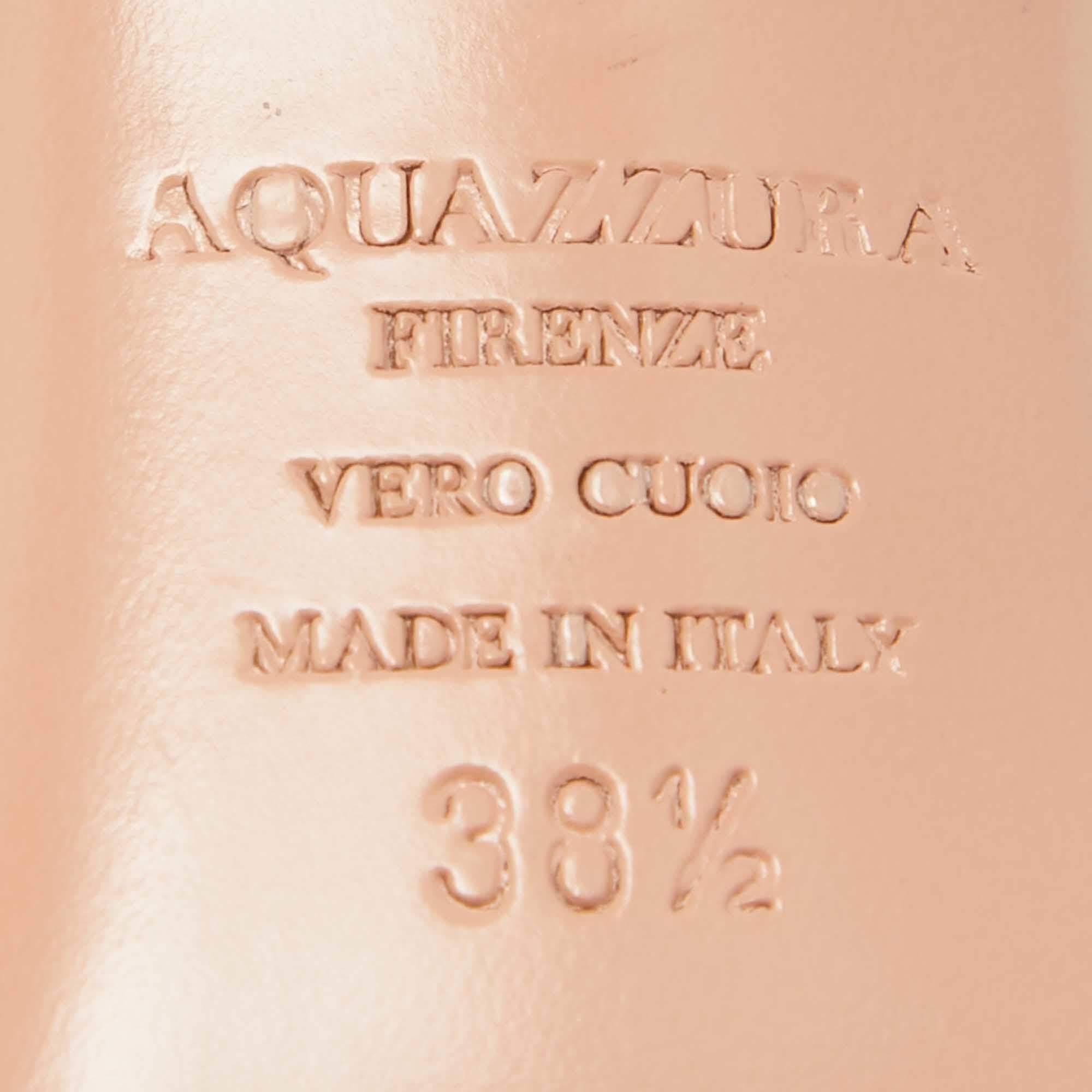 Aquazzura Sandali in pelle e camoscio arancione con cinturino alla caviglia misura 38,5 3