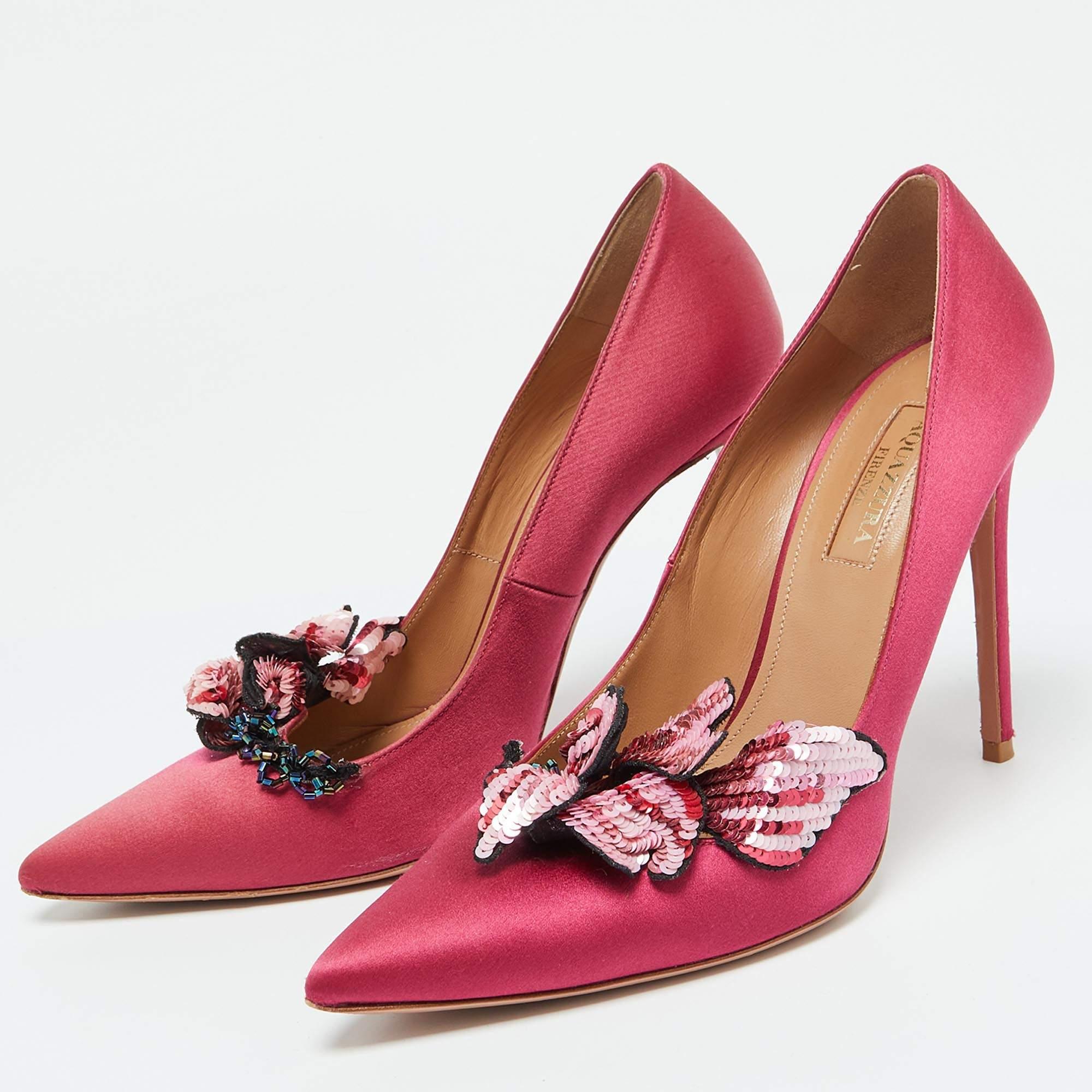 Lift your look without compromising on comfort when you slip into these pumps. Made from the finest material  these shoes are decorated with a beautiful crystal embellishment and are perfect for any occasion that will leave you feeling confident