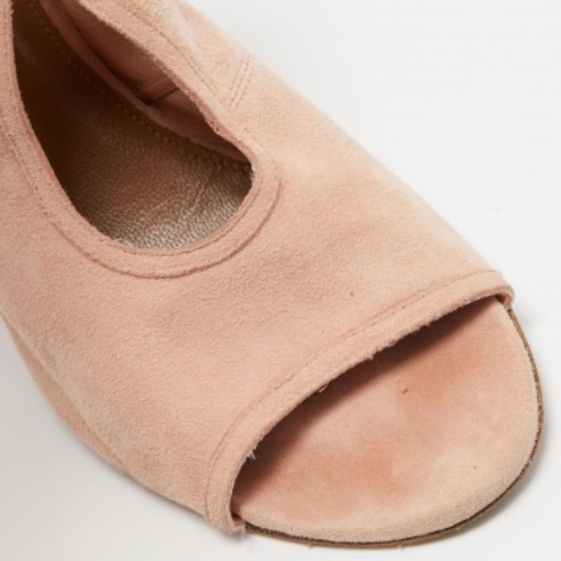 Aquazzura Sandales Sexy Thing à la cheville en daim rose Taille 37 en vente 4