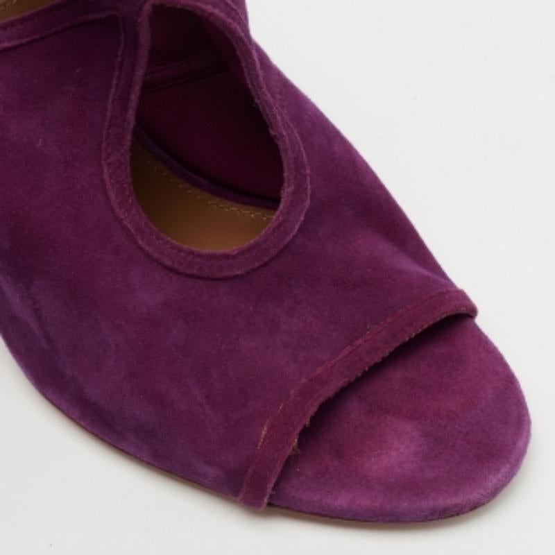 Violet Sandales Sexy Thing Tie Up Aquazzura violettes découpées en daim Taille 37
