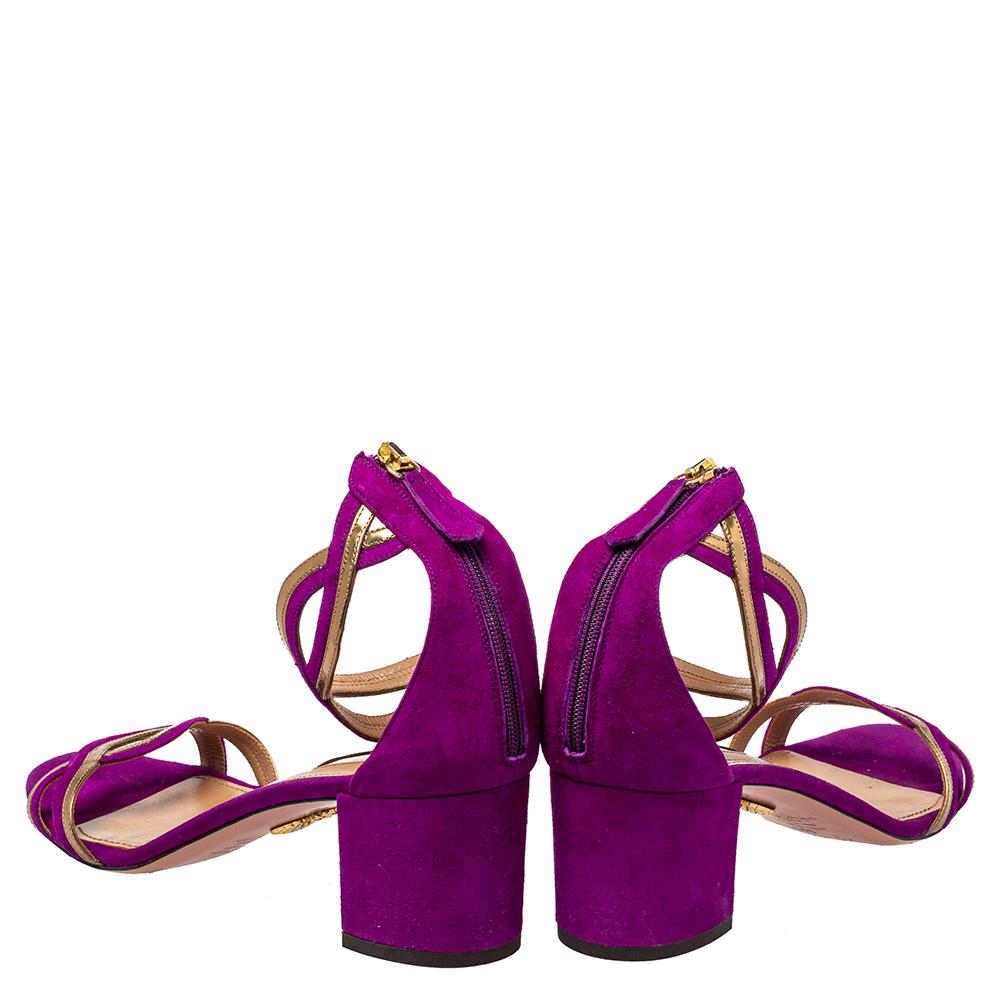 purple suede sandals