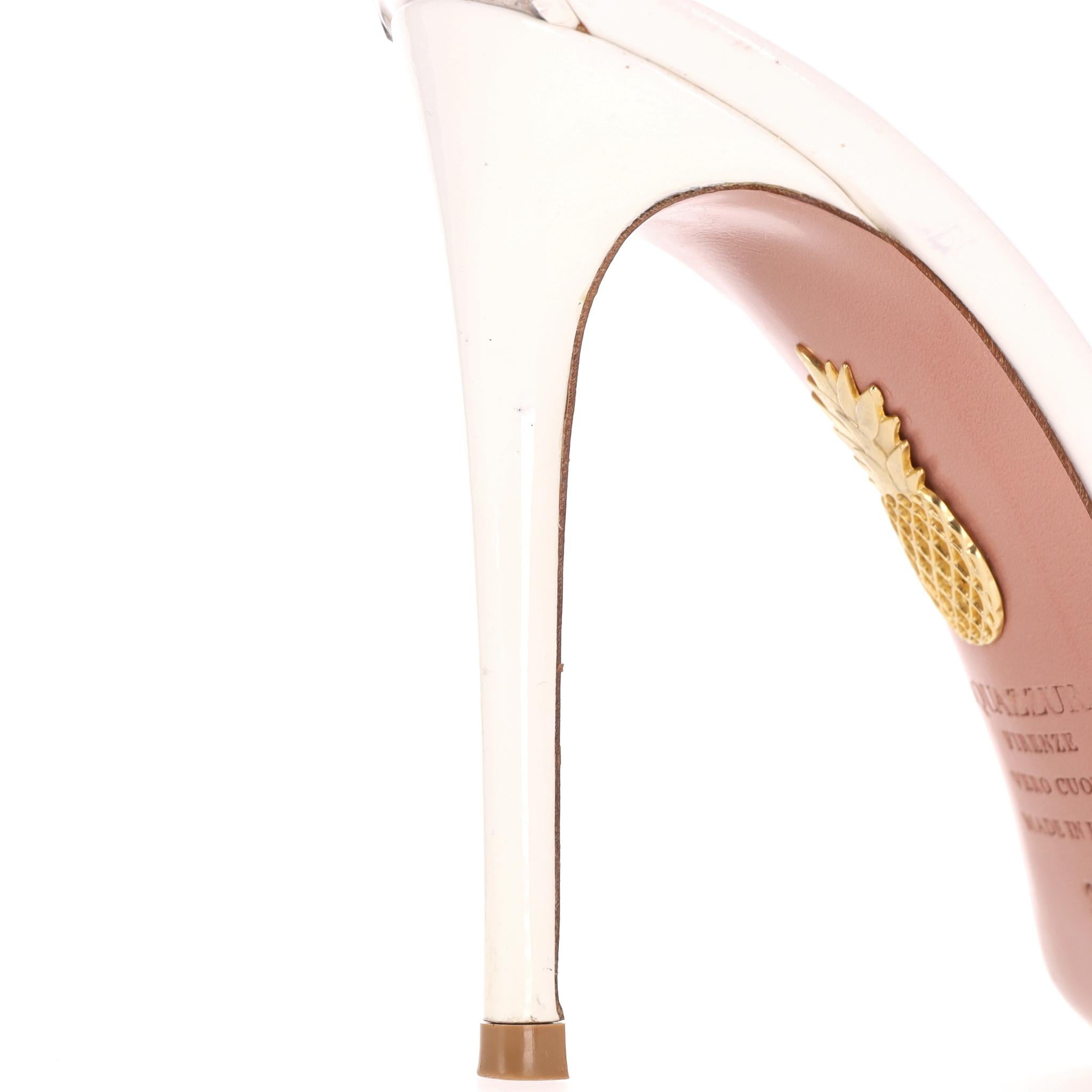 Aquazzura - Sandales en cuir verni à lanières PVC en vente 5
