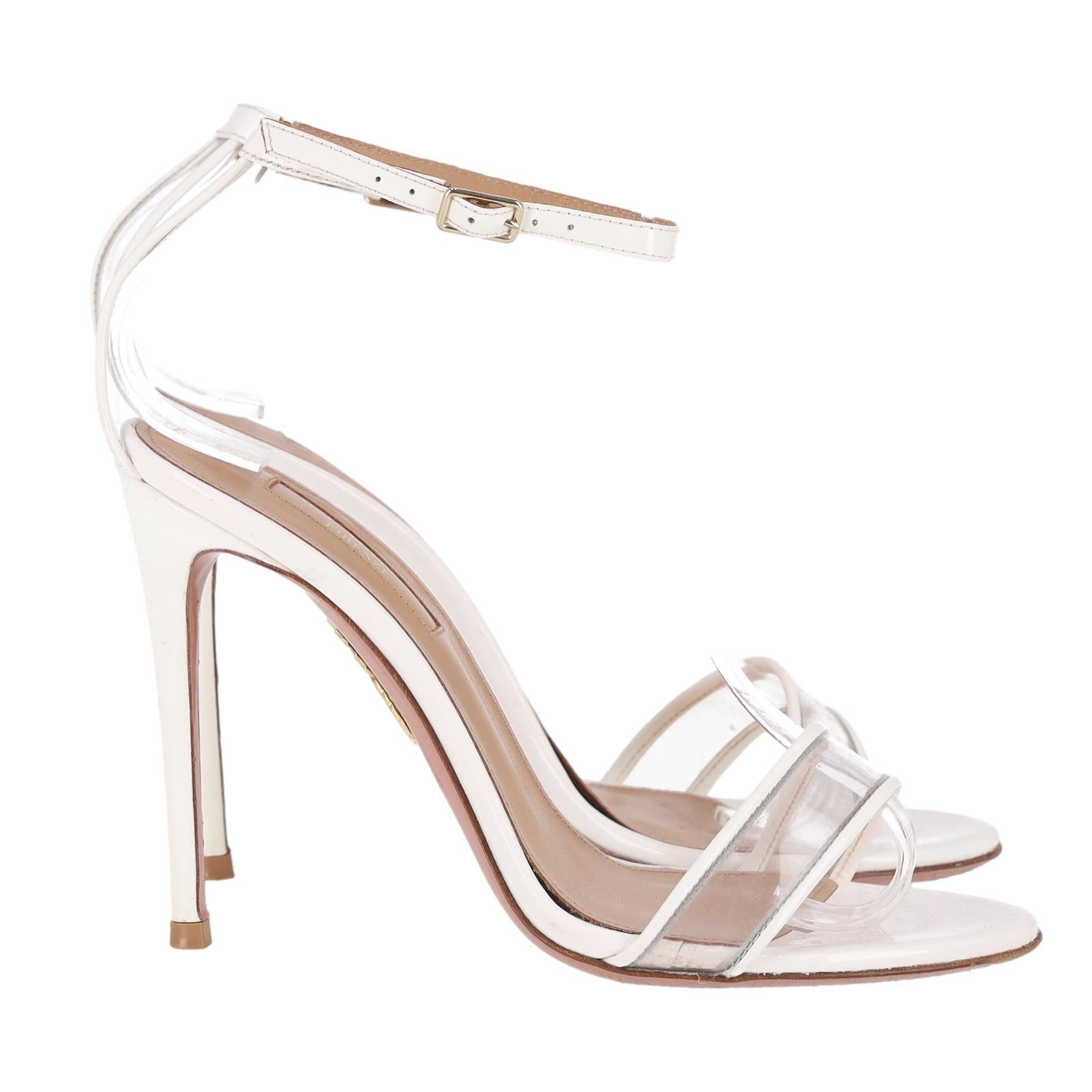 Aquazzura - Sandales en cuir verni à lanières PVC Bon état - En vente à London, GB